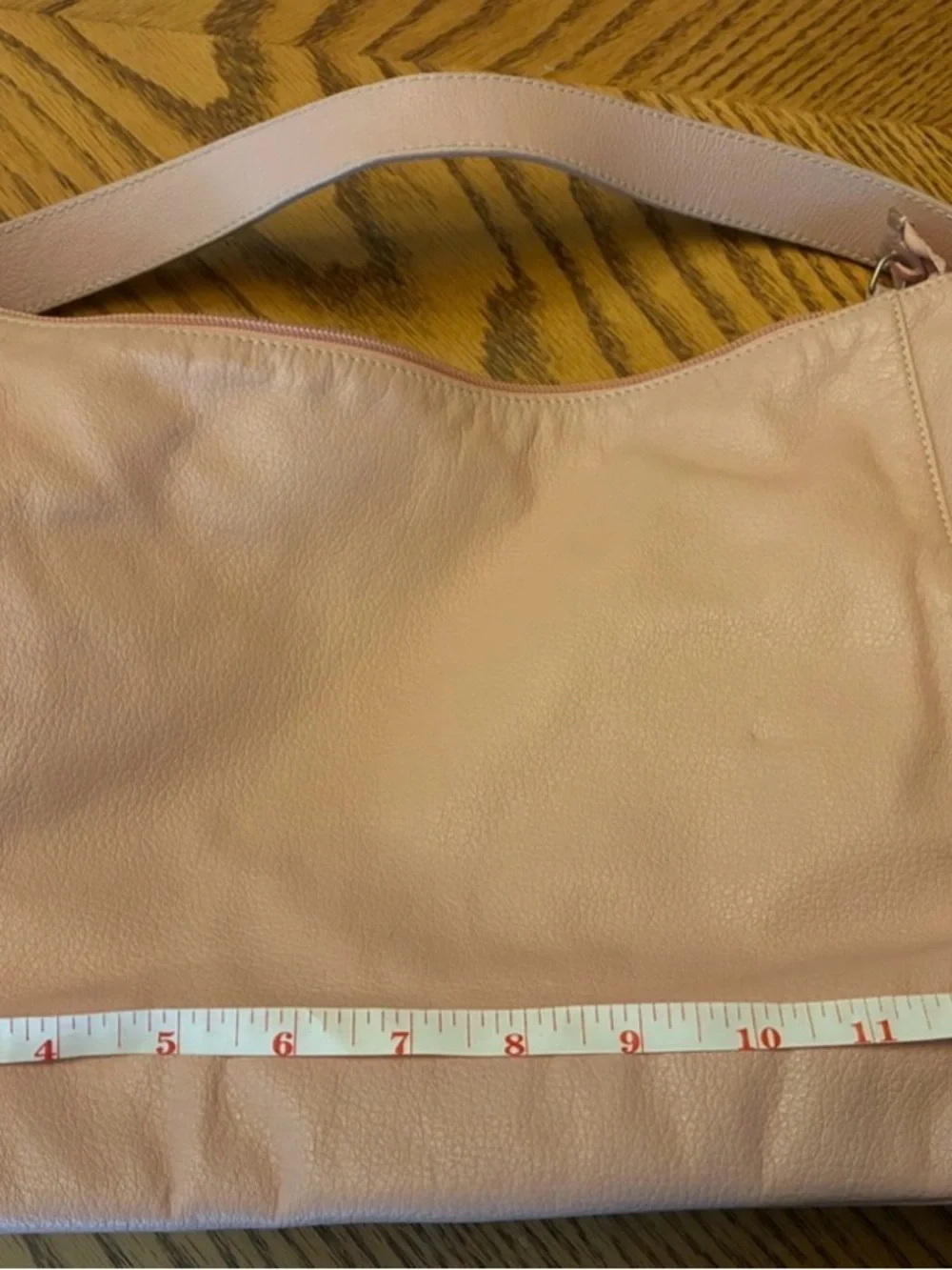 Lauren Ralph Lauren Pale Pink Leather Hobo Shoulder Bag